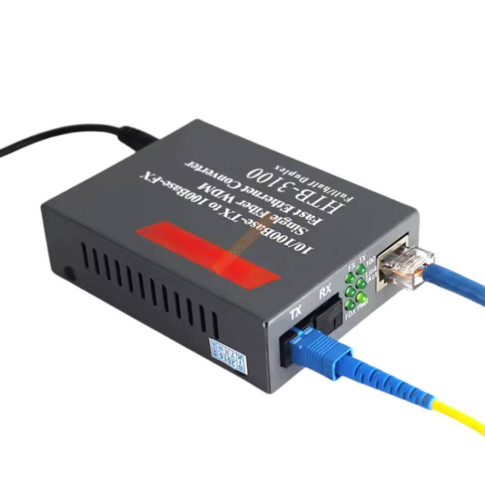 1 par de convertidor de medios transceptor de fibra HTB-3100 convertidor de fibra única SC 10/100M fibra única de modo único - imagen 2