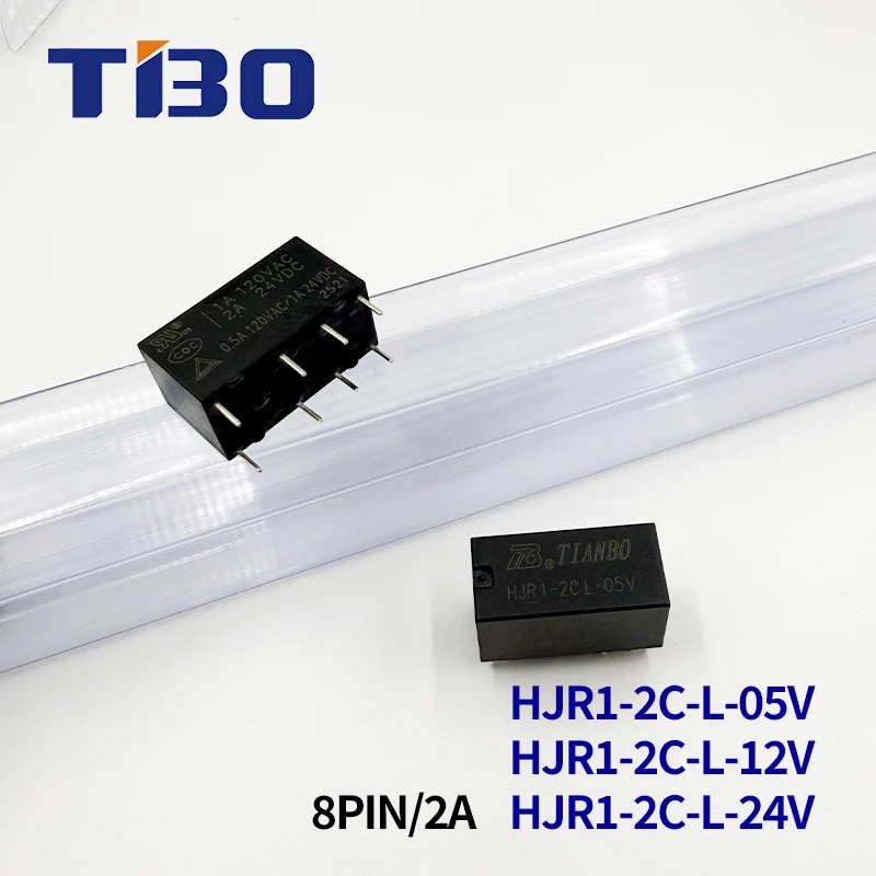 1 Uds relé TIANBO HJR1-2C-L-05V HJR1-2C-L-12V HJR1-2C-L-24V 8 pines 2A sincrónico HK19F HFD27-005 012 024 relé de señal