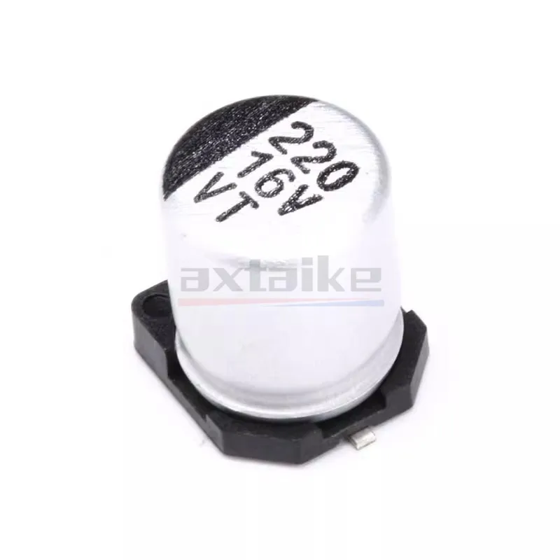 100 Uds 16V220uF 16V 220uF 220 6,3*7,7 MM SMD condensador electrolítico de aluminio SMT montaje en superficie - imagen 4
