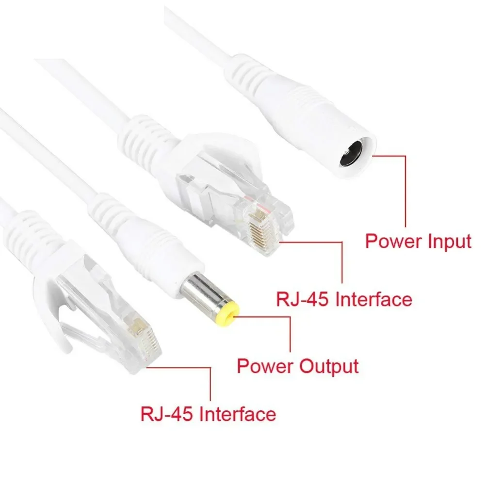 Cable POE, adaptador de alimentación pasiva a través de Ethernet, divisor, módulo de suministro de inyector RJ45, 12-48v para IP Camea - imagen 2