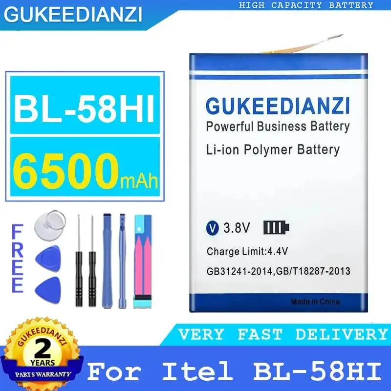 Para batería de teléfono móvil de larga duración Itel BL-58HI 6500Mah