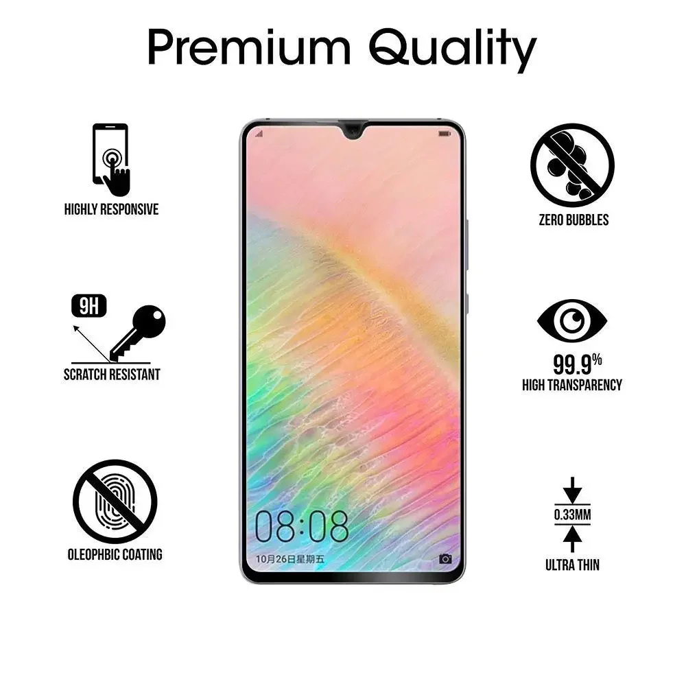 Cubierta completa de vidrio templado negro 9H para Huawei Mate 70 60 Pura80Pro 70 Enjoy70X, película protectora de vidrio, Protector de pantalla con pegamento completo