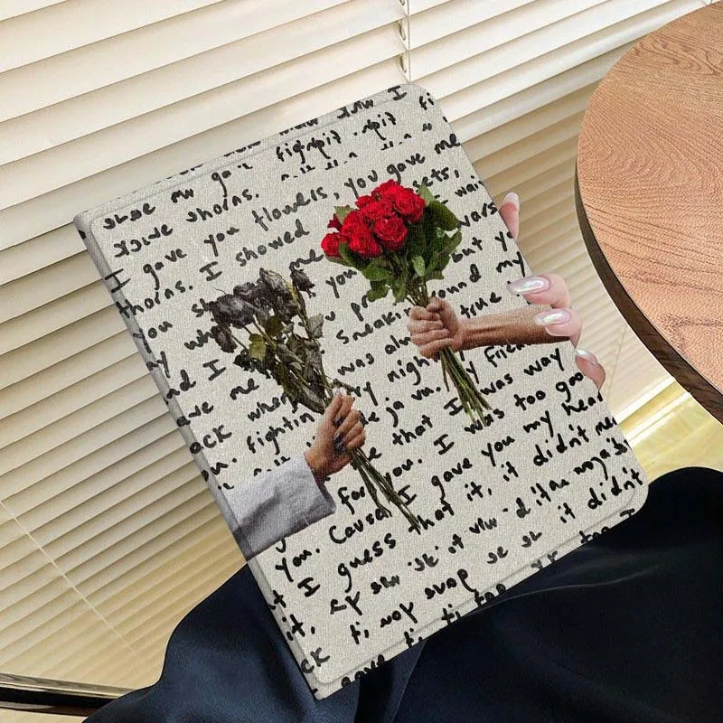 Vintage periódico rosa arte para Samsung Galaxy Tab S7 S8 S9 S10 11 12,4 13,1 FE Plus Lite pulgadas funda para tableta