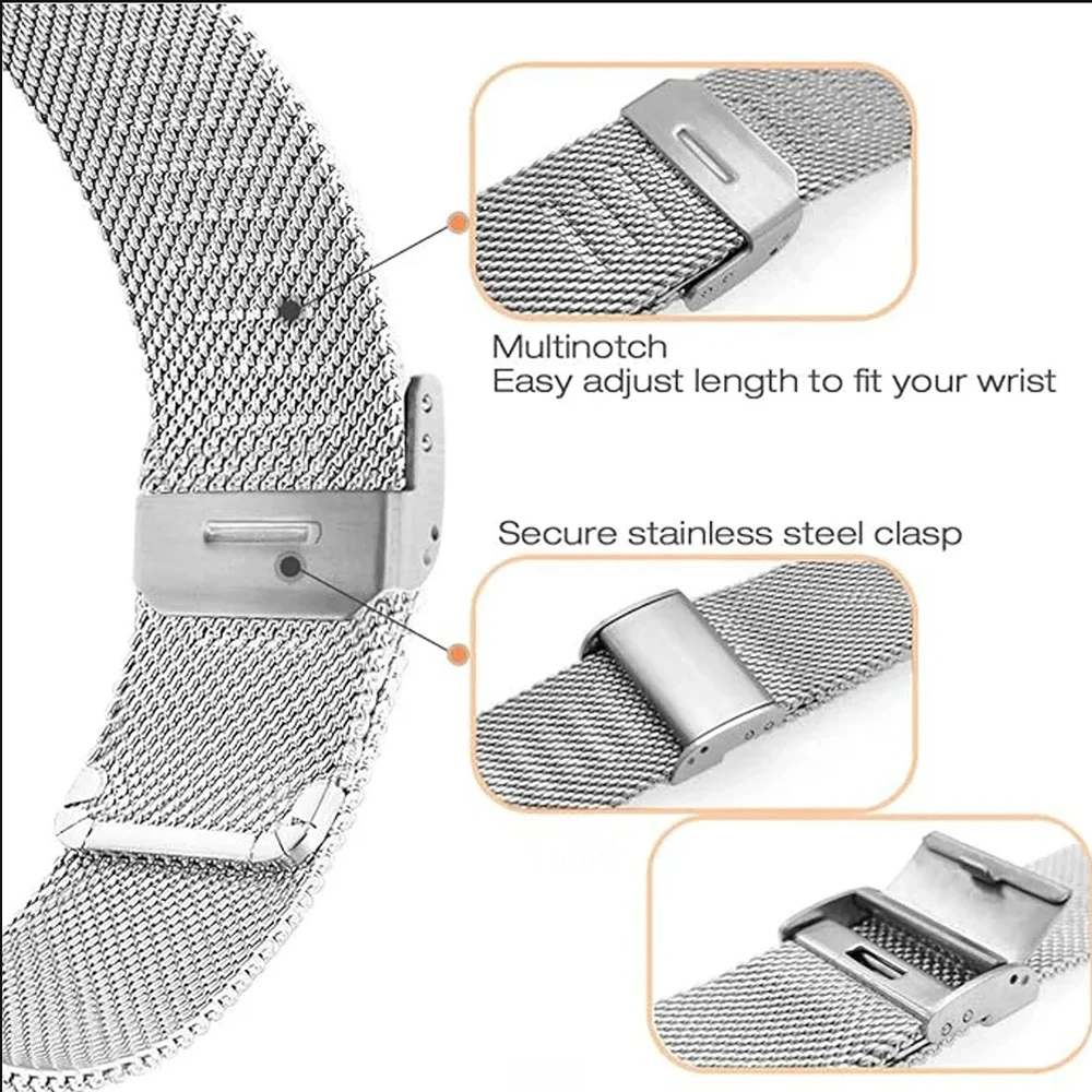 Correa de acero inoxidable de 20mm y 22mm para Huami Amazfit Balance 2/Bip 6 5, correa de reloj de Metal Amazfit GTR3 Pro/GTS 4 2/Stratos 3 - imagen 5