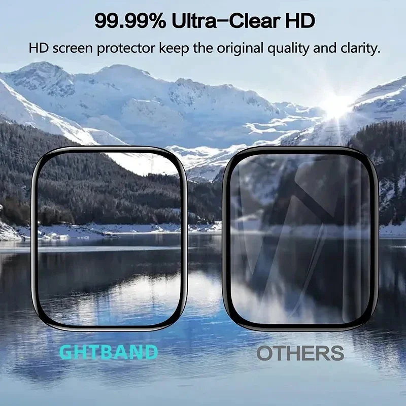 Vidrio suave para Apple Watch Protector de pantalla 44mm 45mm 41mm 38mm 42 40mm 9D HD película completa iWatch series 6 5 3 8 7 9 se Accesorios - imagen 5