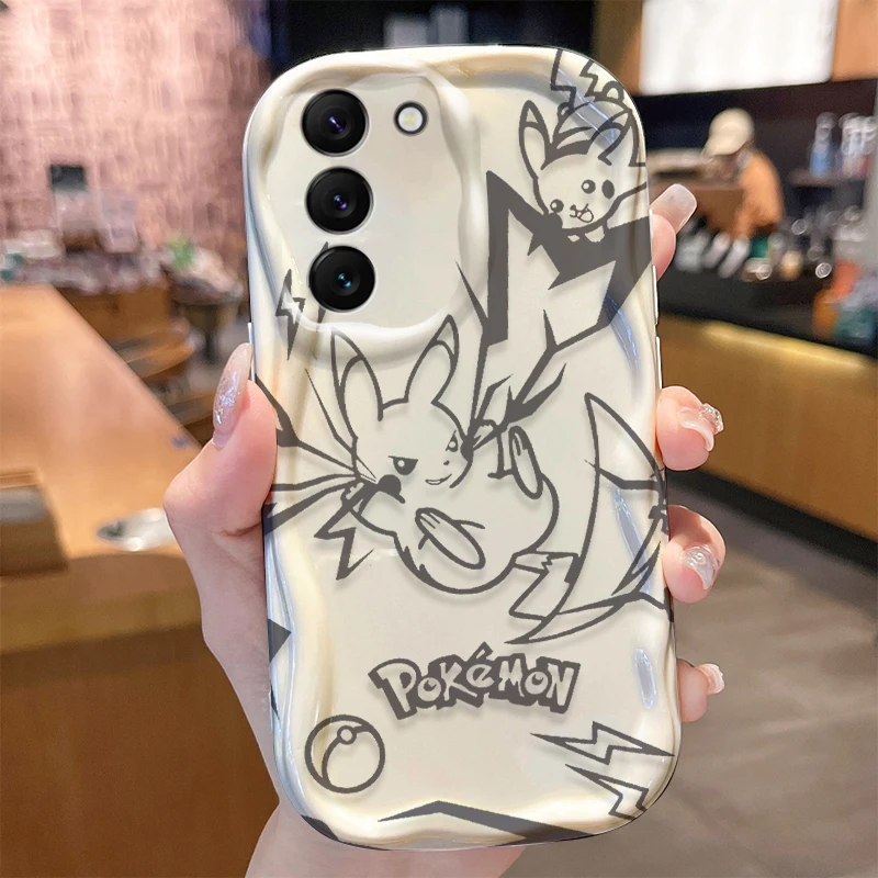 Funda Pokemon Pikachu para Samsung Galaxy S24 S23 S22 S21 Ultra Plus S20 FE A73 A72 A71 A55 A54 5G A53 A52 A51 4G A50S A50 - imagen 3