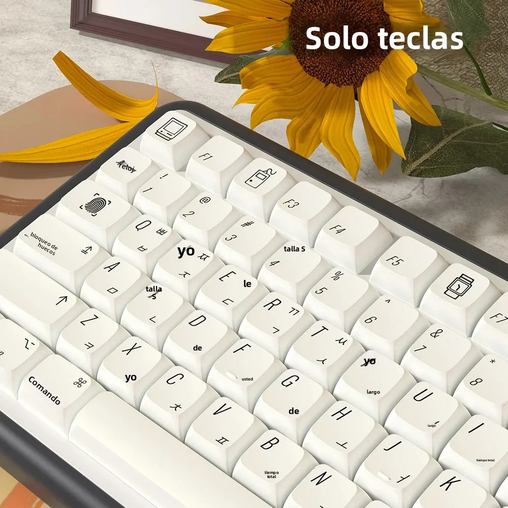 Teclas PBT con perfil XDA, tema minimalista, español, coreano, francés, alemán, ruso, japonés, para teclado mecánico - imagen 5