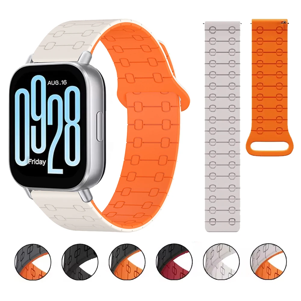 Correa de silicona de 22mm para Xiaomi Redmi Watch 5 Active/5Lite, pulsera deportiva con banda magnética para Mi Watch 2 Pro S4 S3 S2 S1 Pro/Active