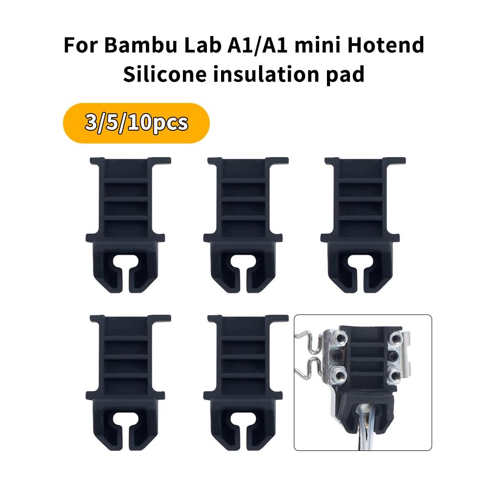 Almohadilla aislante de silicona para Bambu Lab A1/A1 mini Hotend, cubierta protectora de silicona de extremo caliente para impresora 3D Bambulab A1/A1mini