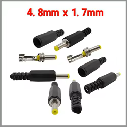 5/10 piezas 4,8mm x 1,7mm DC enchufe macho DIY Cable conectores de soldadura 4,8*1,7mm DC fuente de alimentación Jack adaptador para portátil salida