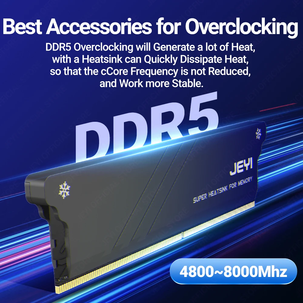 JEYI RAM Disipador de calor con almohadillas térmicas para DDR2 DDR3 DDR4 DDR5 - Kit de enfriamiento de memoria de PC, disipación de calor de computadora de escritorio, - imagen 3