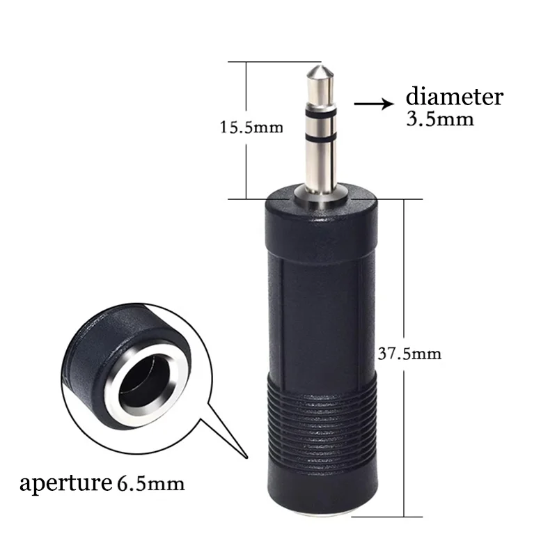 5/20/100 Uds 3,5mm macho a 6,5mm hembra Jack enchufe estéreo adaptador de auriculares convertidor de Cable de Audio Terminal de altavoz - imagen 5