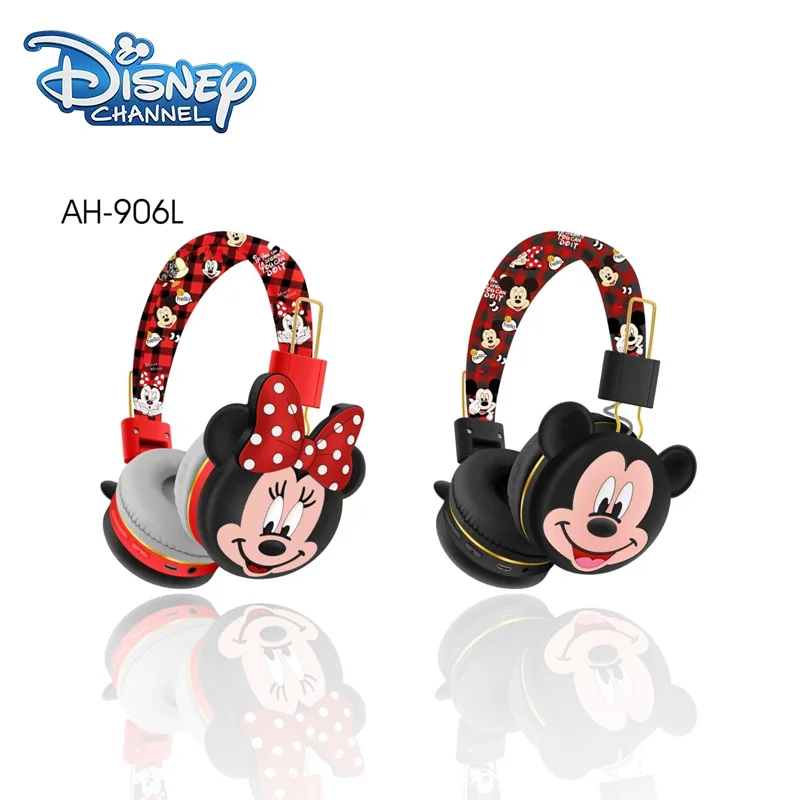 Disney-auriculares inalámbricos con Bluetooth y micrófono para niños, audífonos plegables con sonido HIFI, Mickey y Minnie, regalos de dibujos animados de Anime, novedad