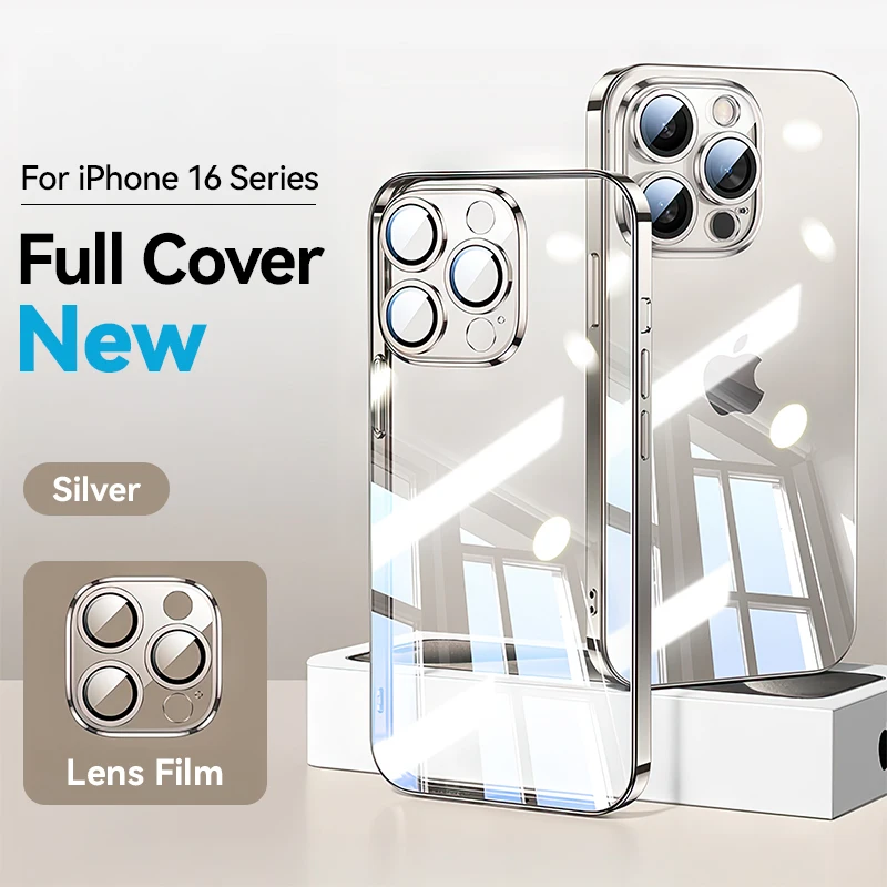 Joyroom para iPhone 16 Pro Max funda transparente para iPhone 15 14 13 Pro Max funda blanda transparente a prueba de golpes con protección de lente - imagen 2