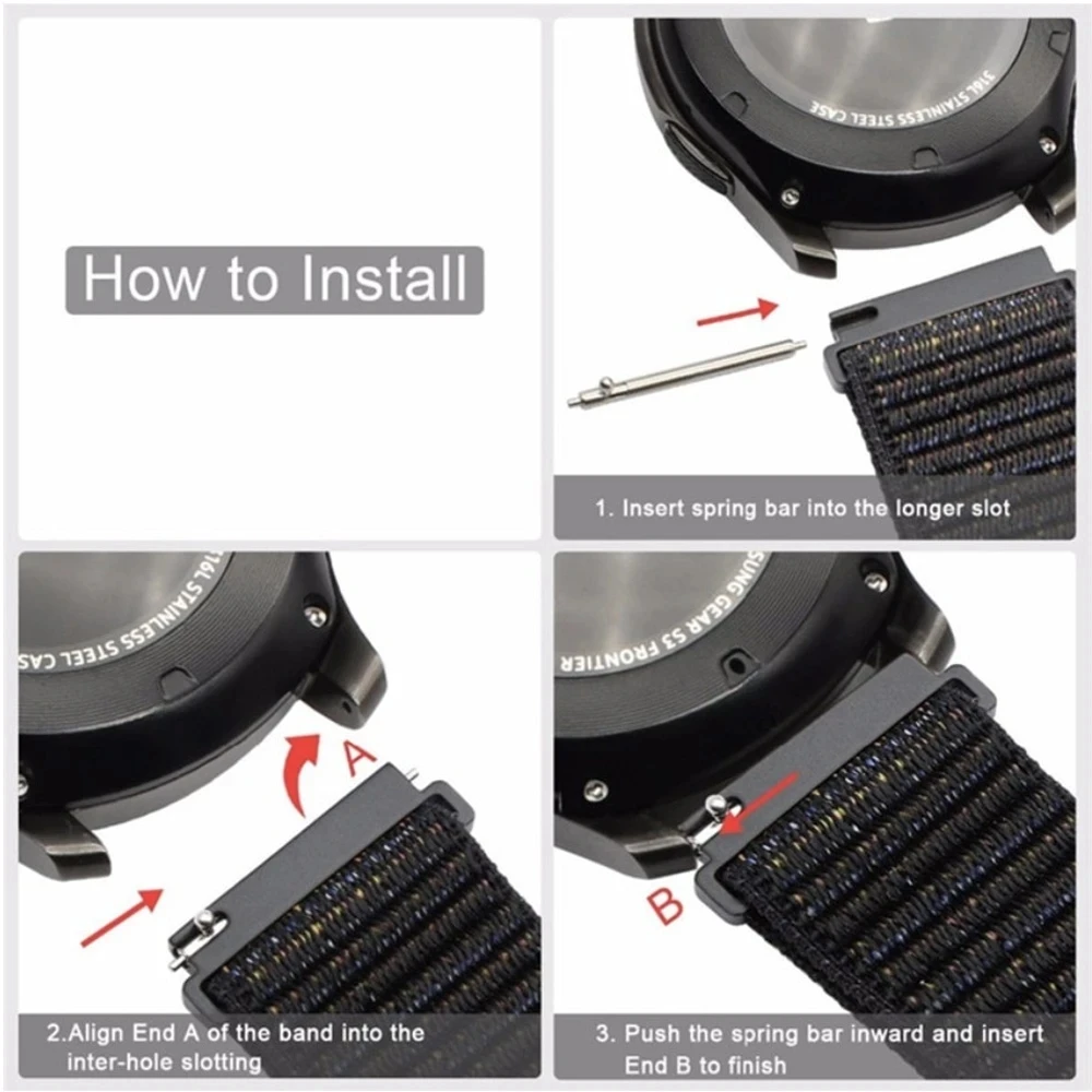 Correa de reloj de 22mm y 20mm para Garmin Forerunner 165 645 245, pulsera de nailon para Garmin Forerunner 265 255 - imagen 4