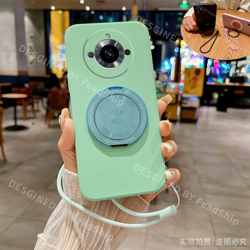 Funda de teléfono con soporte magnético para Oppo Realme 11 Pro Plus, funda de silicona para Realme11Pro, cubierta suave magnética con soporte, película de pantalla