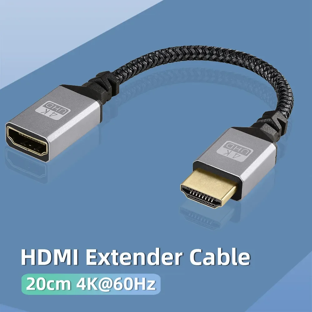 0.2M 4K HDMI-Compatible Male To Female Extension Cable HDMI-Compatible adapter Extender Wire Cord left/right/up/down