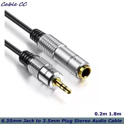 Adaptador Jack 6,35 mm Hembra a 3,5 mm Macho para Auriculares