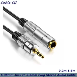 Adaptador Jack 6,35 mm Hembra a 3,5 mm Macho para Auriculares