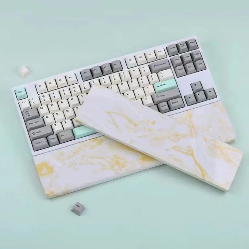 Reposamanos de piedra de cuarzo, reposamanos para teclado personalizado, reposamuñecas antideslizante, ergonómico para diseño 60-104, reposamanos para teclado mecánico - imagen 2