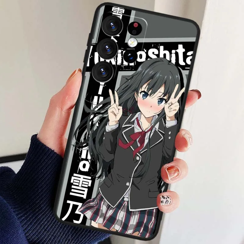 Funda Yukino Yukinoshita para Samsung Galaxy S25 S24 S23 S22 S21 S20 S10 S9 S8 FE Lite Ultra Plus 5G funda de teléfono negra - imagen 5