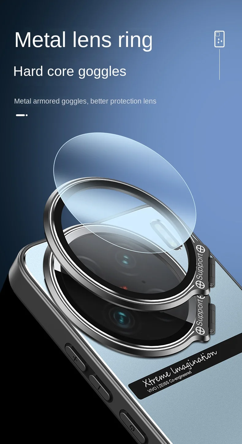 Funda dura mate con soporte para VIVO X100 Pro, carcasa trasera protectora con lente magnética, X100, X90 Pro, X100Pro - imagen 4