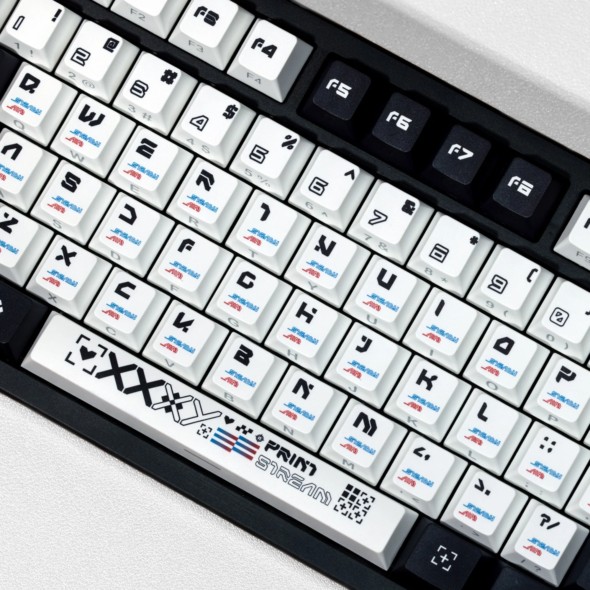 Teclas ISO FR DE ES, teclas coreanas PBT Cherry, teclas personalizadas en blanco y negro, doble impresión lateral retroiluminada para teclado mecánico de juego - imagen 4