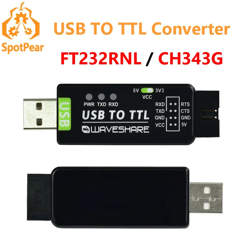 Convertidor industrial USB a TTL FT232RNL / CH343G Protección múltiple y soporte para sistemas