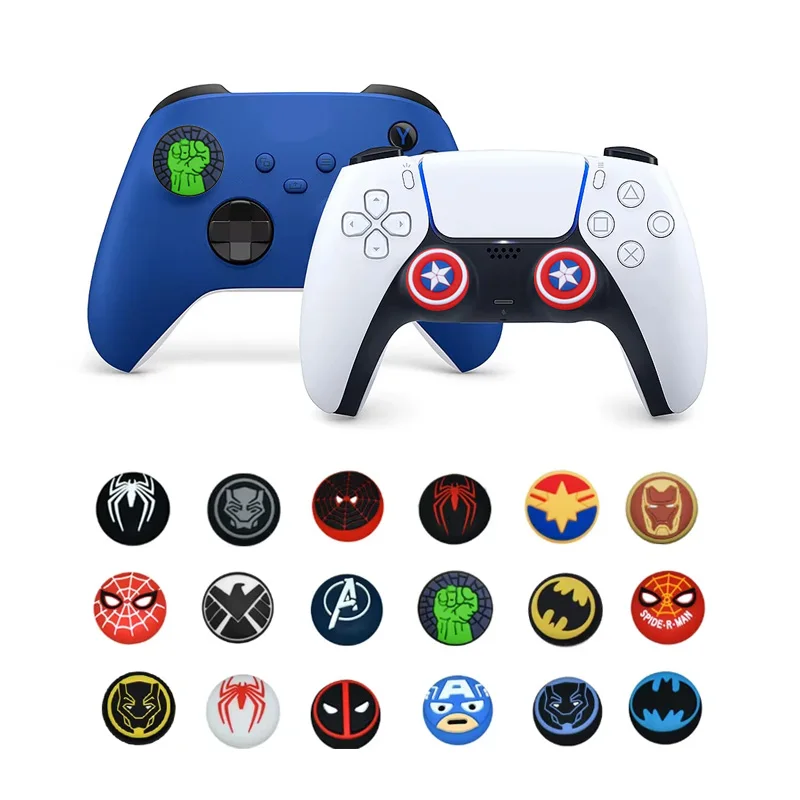 1 par de tapas de agarre para pulgar de Disney SpiderMan Deadpool Playstation PS5 PS4 Xbox Series, accesorios de controlador de juego de dibujos animados, regalo