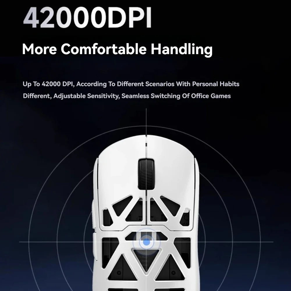 Ratón inalámbrico MCHOSE AX5V2 2,4g doble 8K tasa de retorno 42000DPI PAW3950 54g ratón de juego de exoesqueleto de aleación de magnesio ligero - imagen 4