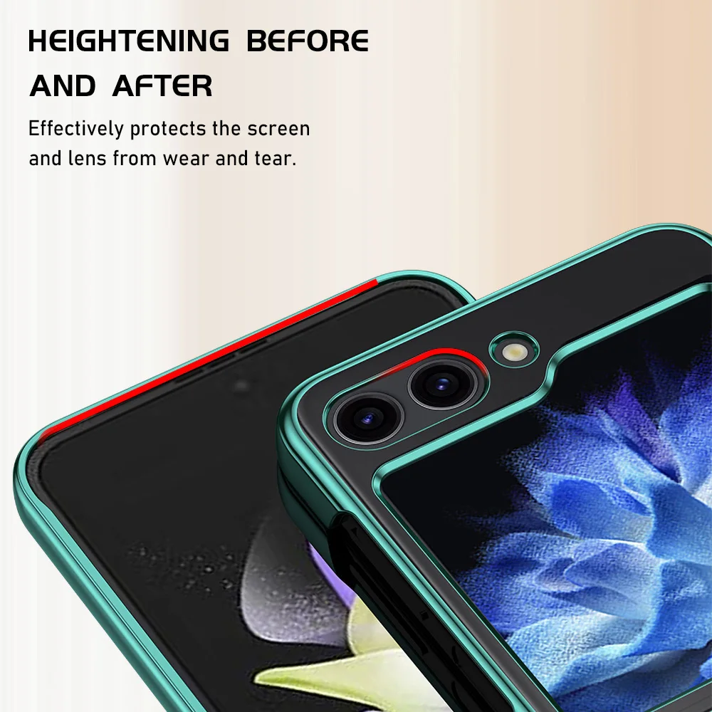 Funda de teléfono galvanizada para Samsung Galaxy Z Flip 6 5 4 3 Flip6 ZFlip flip4 Flip5 Funda de plástico duro a prueba de golpes Carcasa - imagen 5