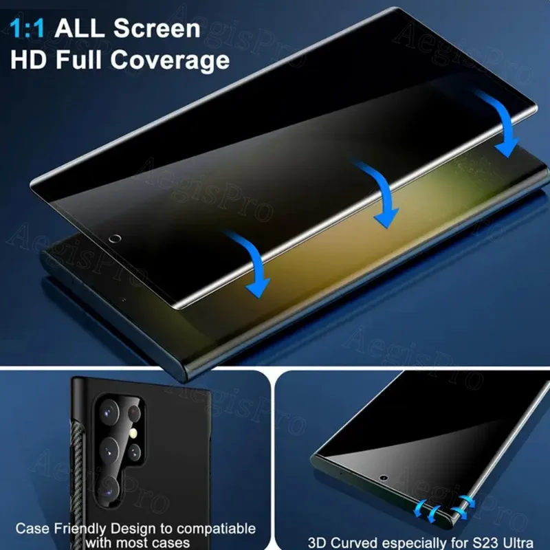 Protector de pantalla templado de privacidad 4p específicamente para Samsung Galaxy S25 Ultra S21/S22/S23 Plus/S24 Ultra, protector de pantalla de teléfono - imagen 3