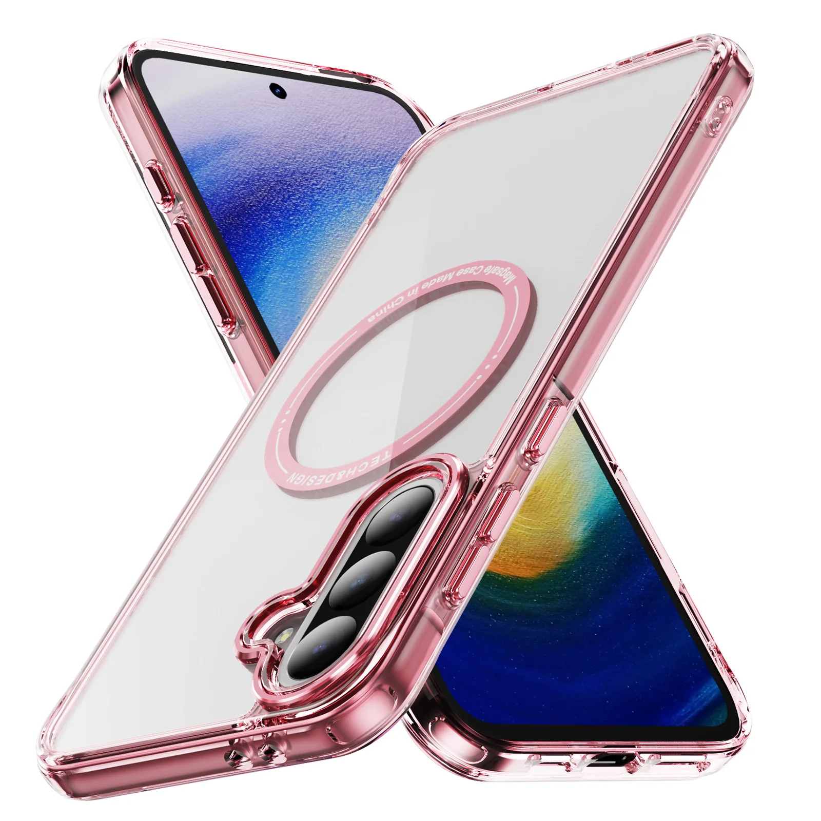 Funda transparente magnética para Samsung Galaxy S25 Ultra S24 Plus S23 A56 A55 A15 para Magsafe mate delgada cubierta a prueba de golpes