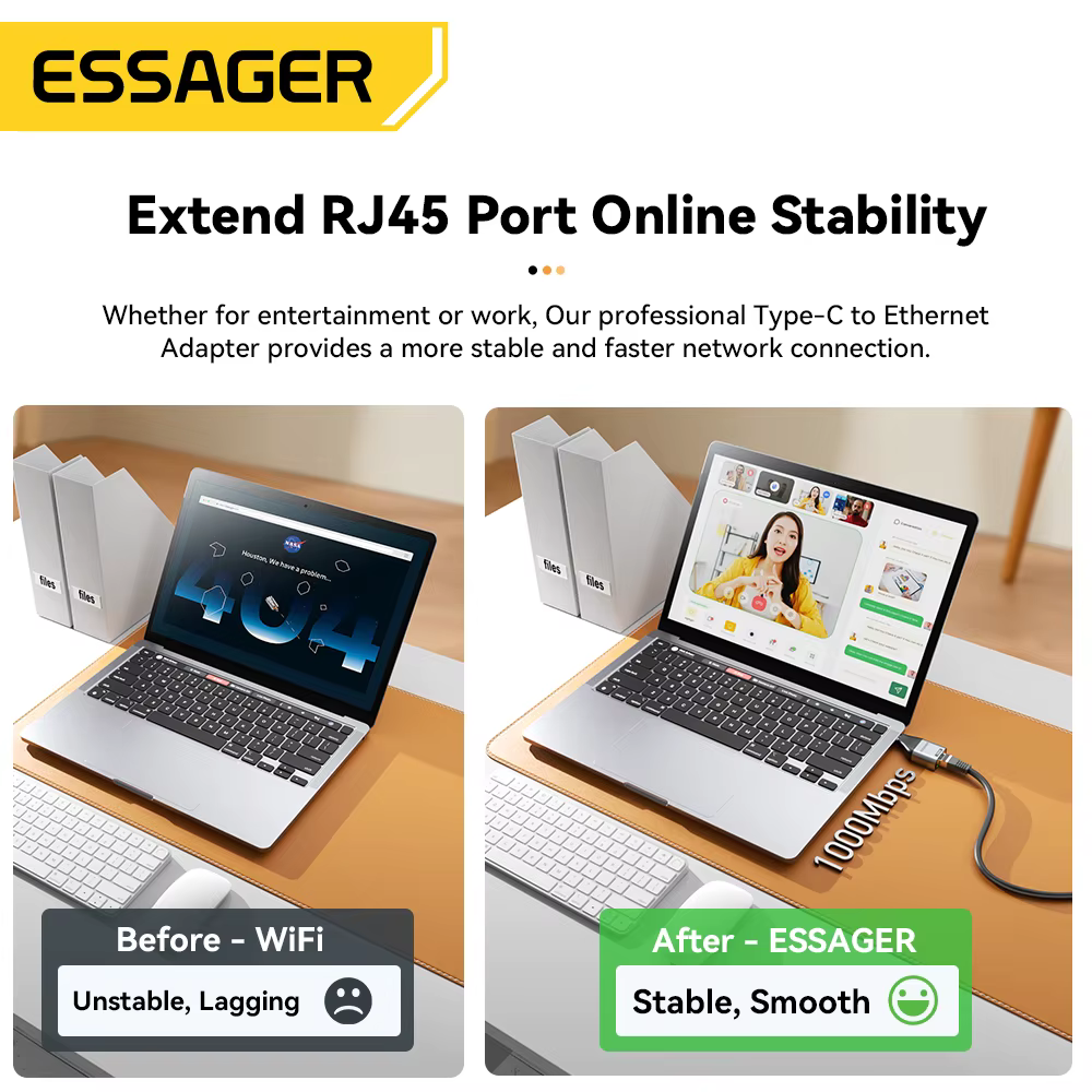 Adaptador USB-C a Ethernet Gigabit RJ45 para MacBook - imagen 4