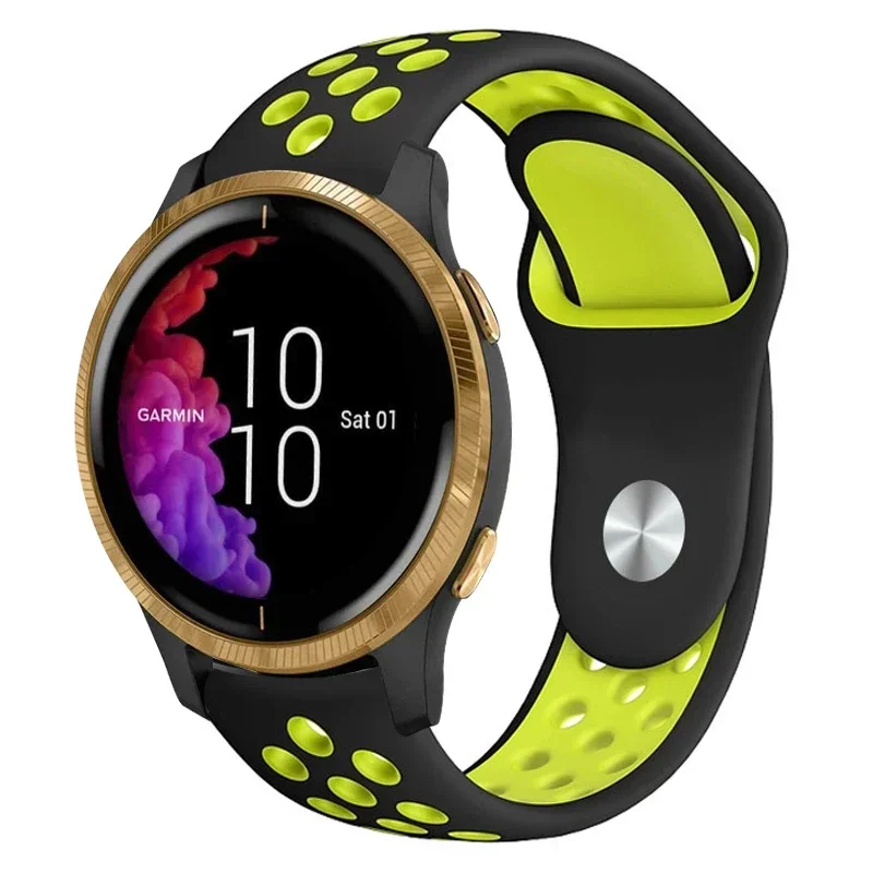 Correa de silicona de 20mm y 22mm para reloj Garmin Vivoactive 3 4 Venu 2 SQ Forerunner 645, pulsera de silicona para reloj inteligente - imagen 2