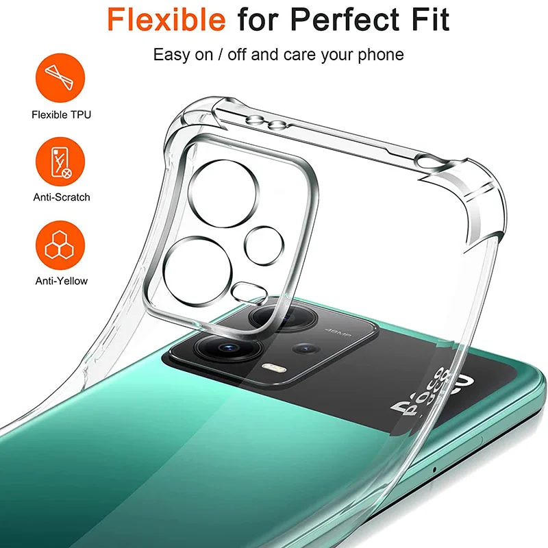 Funda de teléfono para POCO C75 C65 C71 X7 X6 M6 F6 F5 F7 Pro X5 X3 F3 F4 GT, funda trasera suave ultrafina transparente a prueba de golpes de TPU - imagen 5
