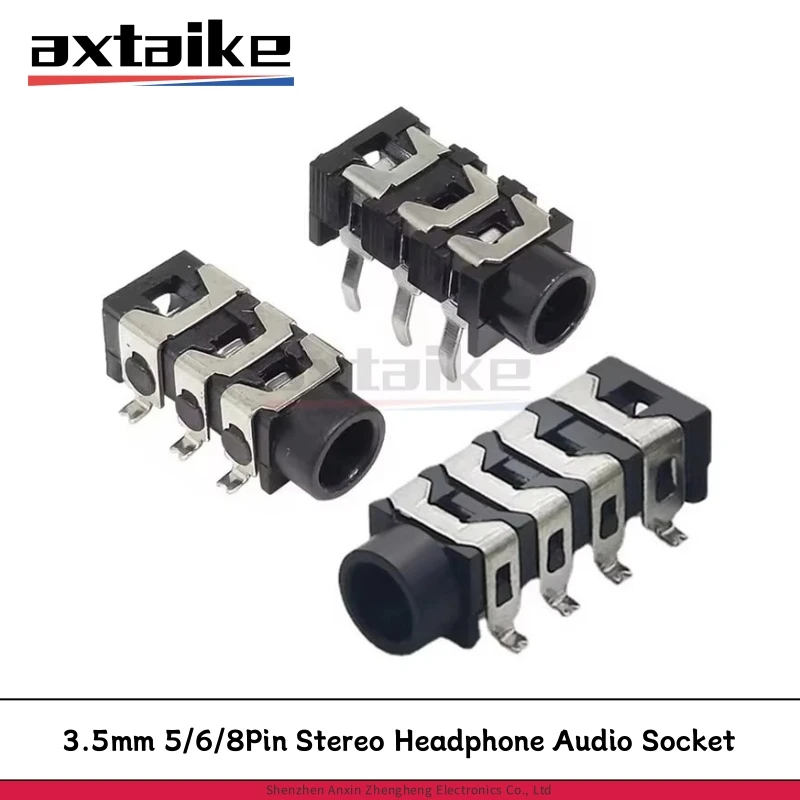 10 Uds 3,5mm 5/6/8Pin auriculares estéreo conector de Audio auricular hembra PJ-313 MP3 MP4 3/4 sección DIP SMD PJ313B PJ313D PJ313