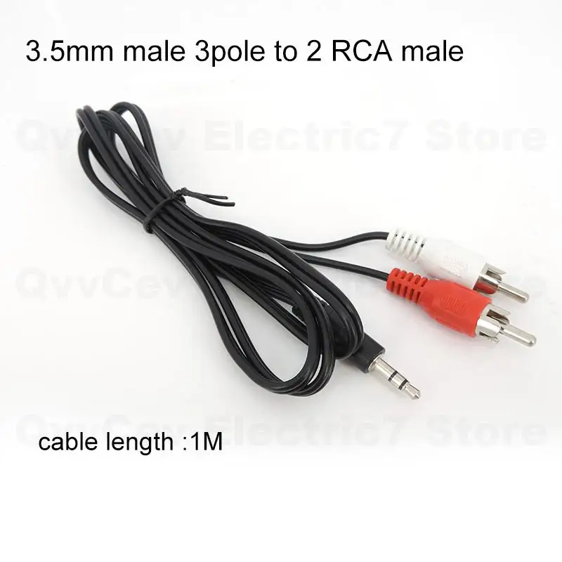 Conector Jack macho hembra de 3 polos, 4 polos, 3,5mm a 2RCA, 3 RCA, adaptador macho hembra, Cable AV de Audio y vídeo 3RCA A7 - imagen 5