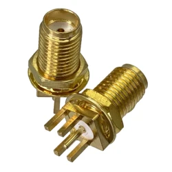Conector SMA hembra RF Coaxial con Tuerca de Mampara y Clip PCB