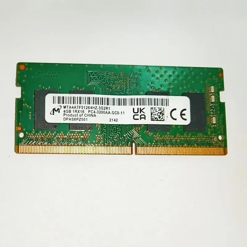 Micron RAMS DDR4 4GB 3200MHz Memoria para computadora portátil DDR4 4GB 1RX16 PC4-3200AA-SCO-11 Memoria para computadora portátil SODIMM 1.2V