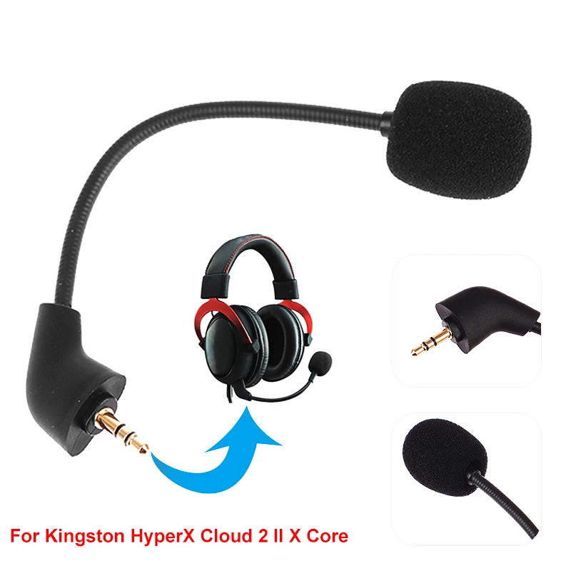 Micrófono de juego de repuesto para Kingston HyperX Cloud 2 II X Core, accesorios para auriculares, 3,5mm - imagen 2