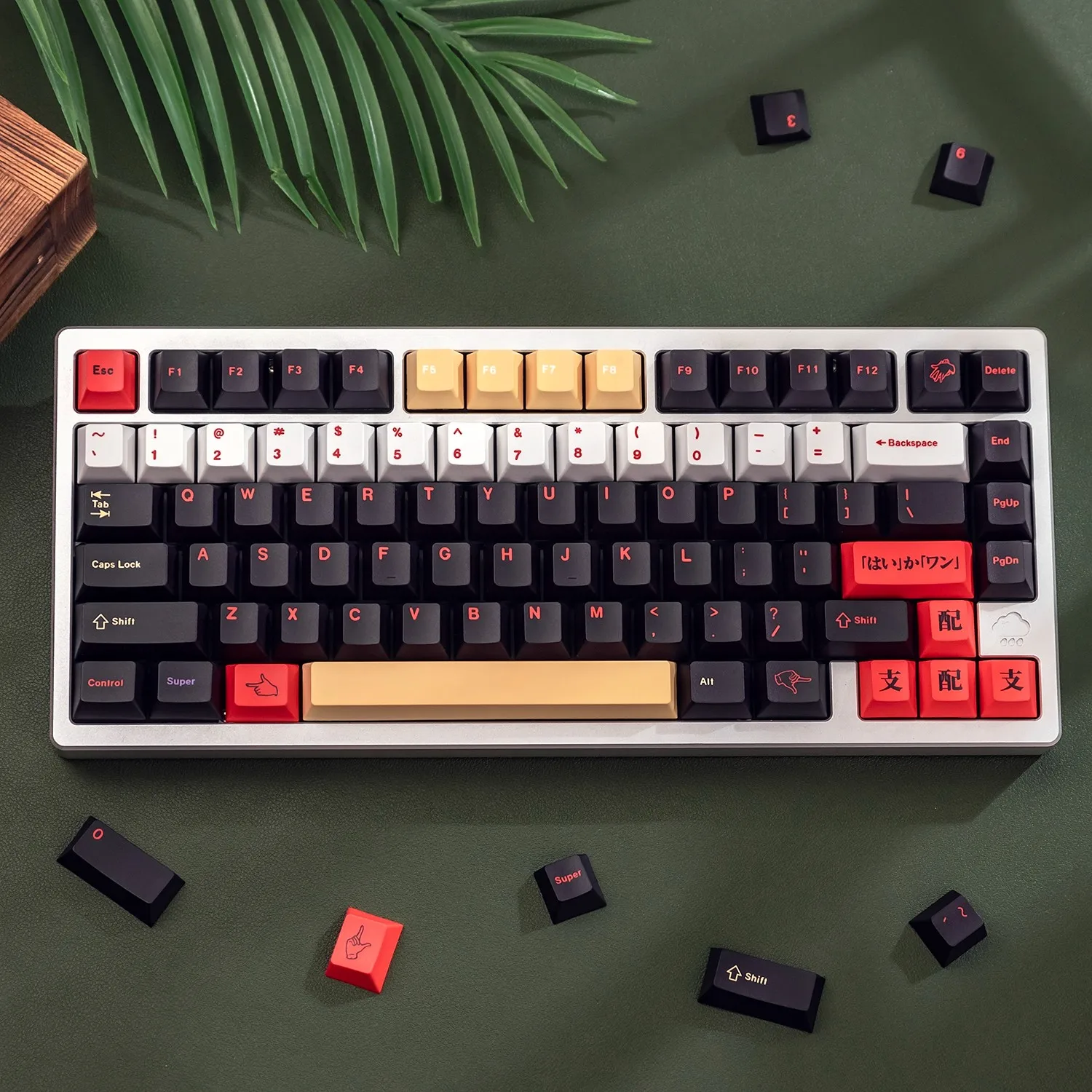 Juego de teclas con tema de motosierra negra, teclas de teclado PBT 129, teclas personalizadas con perfil de cereza para teclado mecánico - imagen 5