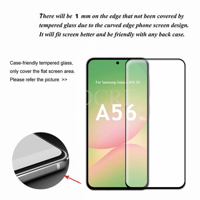 4 Pcs For Samsung Galaxy A56 Glass Samsung A56 Tempered Glass HD Flim Full Glue Screen Protector Film Galaxy A56 5G Glass - imagen 4