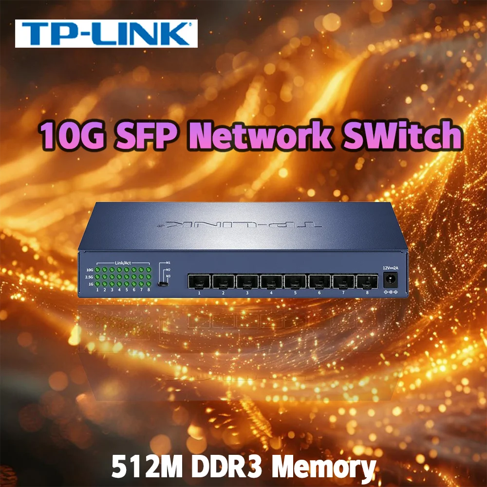 Tp-link-conmutador Ethernet de 10gb, Gigabit, 10000mbps, SFP + puertos ópticos, Antminer de escritorio, concentrador 2,5G, divisor de Internet de TL-ST1008f - imagen 2