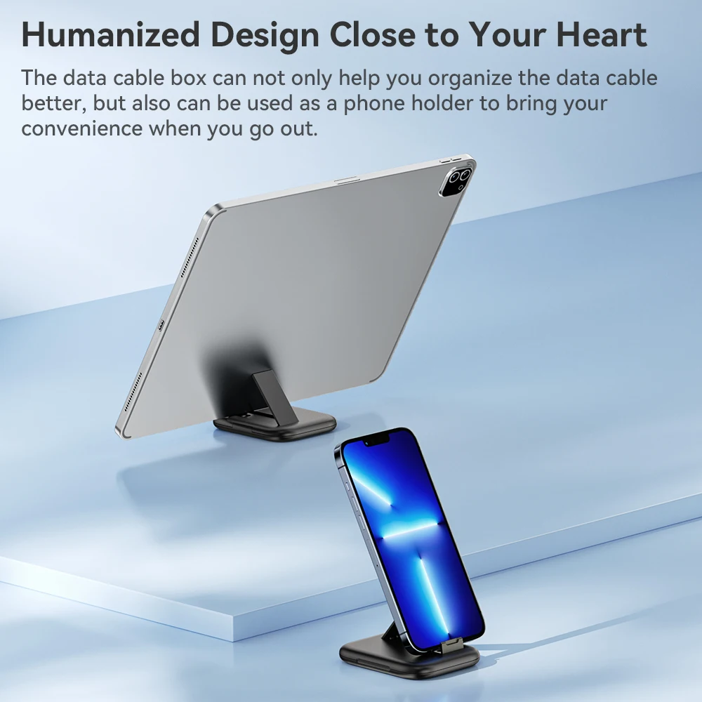 Toocki USB tipo C a USB C Cable 60W 4 en 1 Mini juego de cables de datos caja de almacenamiento cargador de carga rápida soporte para teléfono móvil para Xiaomi - imagen 5