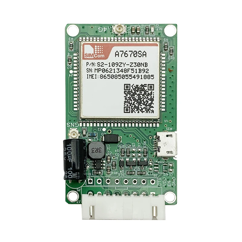 SIMCOM-placa central de módulo Cat1, dispositivo con ranura para tarjeta SIM, TTL, UART, 2G, LTE-FDD, B1/B3/B5/B7/B8/B20, GSM, 900/1800MHz, A7670SA LTE