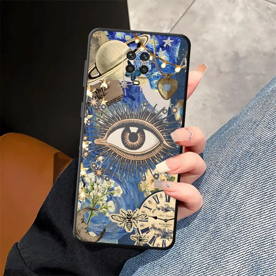 Funda para Xiaomi Redmi Note 11s 9 10 11 12 Pro 13 14 Pro Plus 10S 7 8 12s 9S funda de teléfono suave negra arte azul creativo - imagen 2