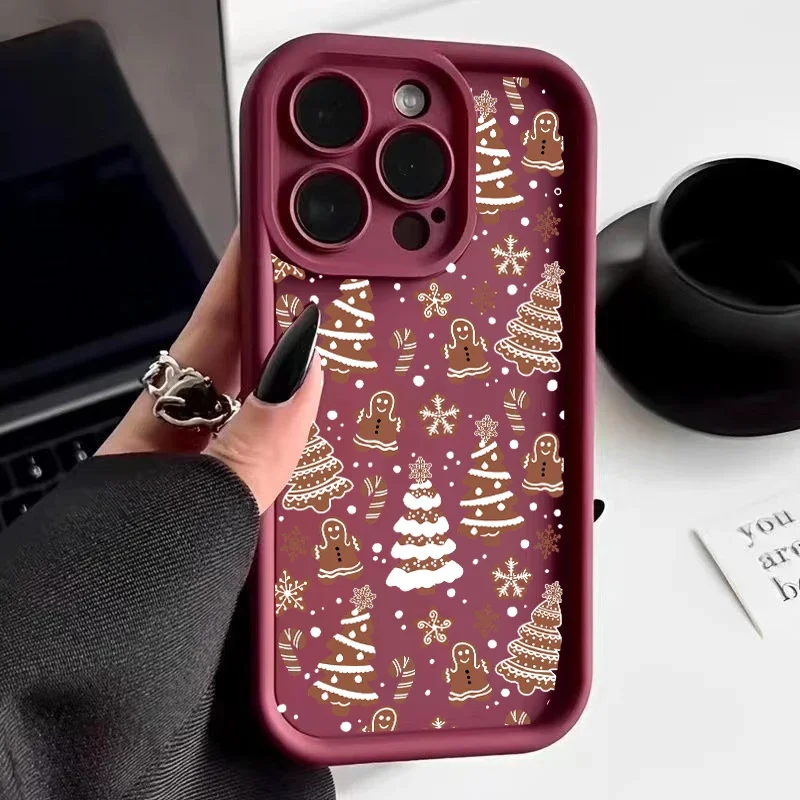 Funda con gráfico de árbol de Navidad rojo vino para Honor 400 Lite 200 Pro Magic 7 Lite X9A X9B X8B X6A X7A X8A X7B X8C 5G de silicona - imagen 4