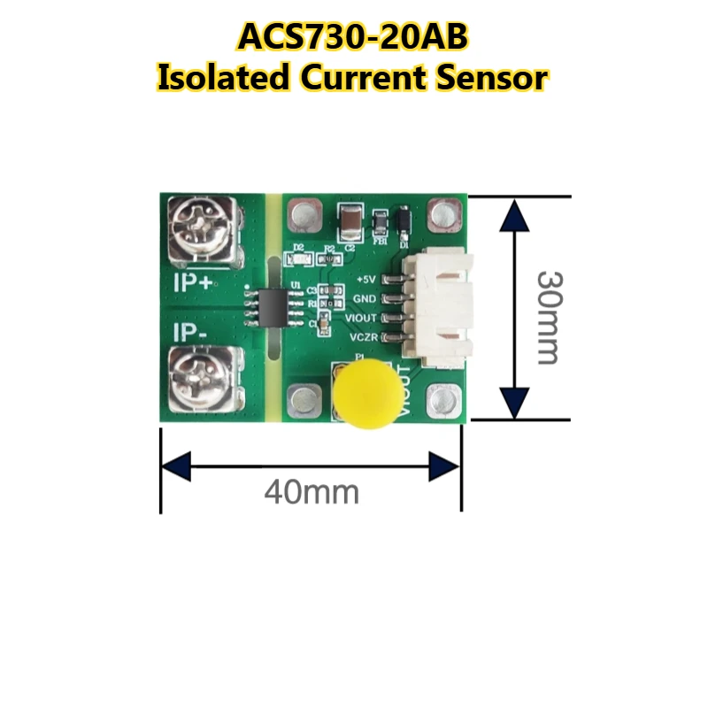 Módulo ACS730-20, Sensor de corriente aislado Ancho de banda de 1MHz, Detector de corriente dinámico, ACS730-20AB de corriente - imagen 4