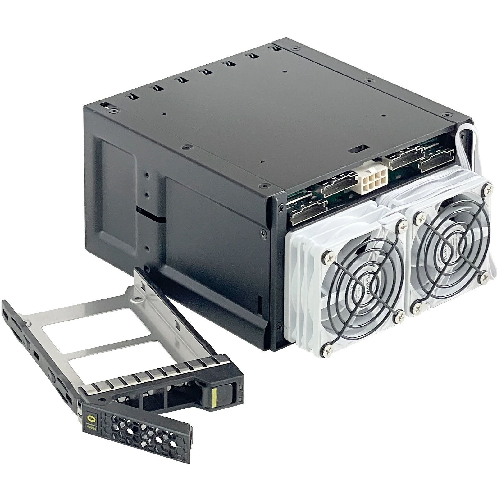 ZhenLoong U28a 8 Bay 2,5 pulgadas NVMe U.2 SSD módulo de intercambio en caliente jaula con interfaz de SFF8654-X8 de plano posterior de 32G viene con ventilador PWM 2x6025 - imagen 5